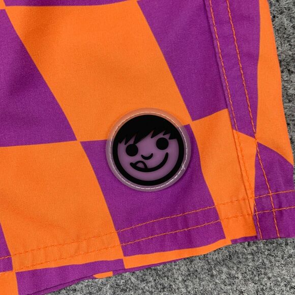 Neff Dazed Hot Tub Swim Shorts Mens L Large Purple Orange Elastic Waist Unlined - Picture 3 of 11